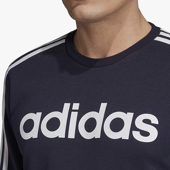 adidas Men's Essentials 3-Stripes Fleece Crew - Picture 6 of 13